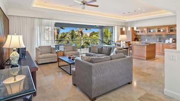 TV, DVD player, stereo