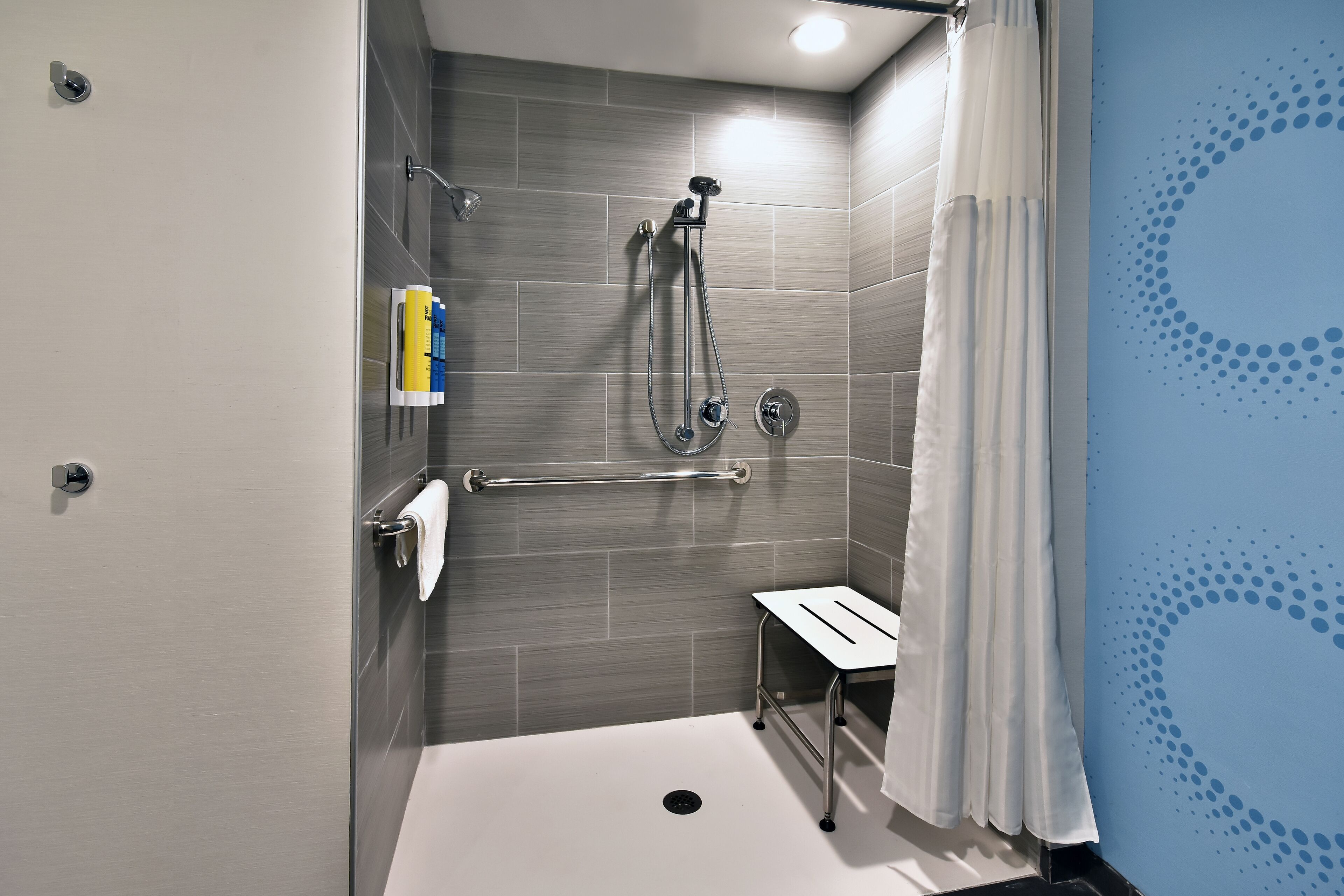 room, 1 king bed, accessible (roll-in shower) | bathroom | free toiletries, towels, soap, shampoo