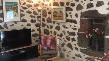 Smart-tv, een dvd-speler, boeken en een filmbibliotheek