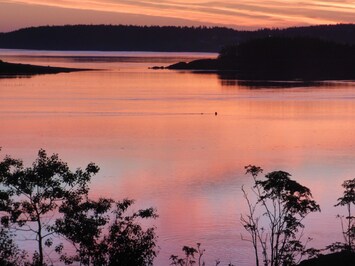 Sunrise on islands on Passamaquoddy Bay