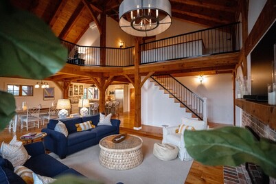 Rally Point I Soaring Timber Frame Estate I Beaches, Trails, Newport