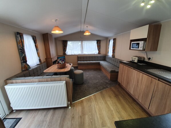 Family Mobile Home, Private Bathroom (3 Bed) | Interior - 3 Bedroom Caravan, Sleeps 8, at Parkdean Newquay Holiday Park (Newquay)