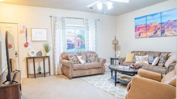 TV, fireplace, offices