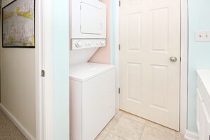 Convenient laundry facilities are available for guest use.