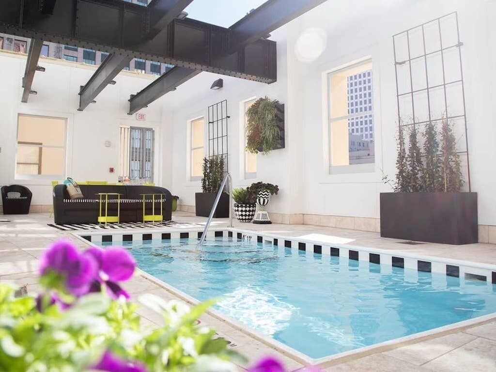 Piscine extérieure, piscine chauffée