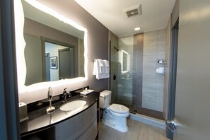 Hair dryer, bathrobes, slippers, towels