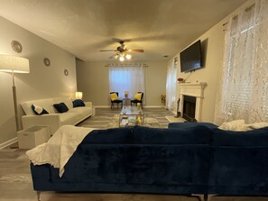 Smart TV, fireplace, printers