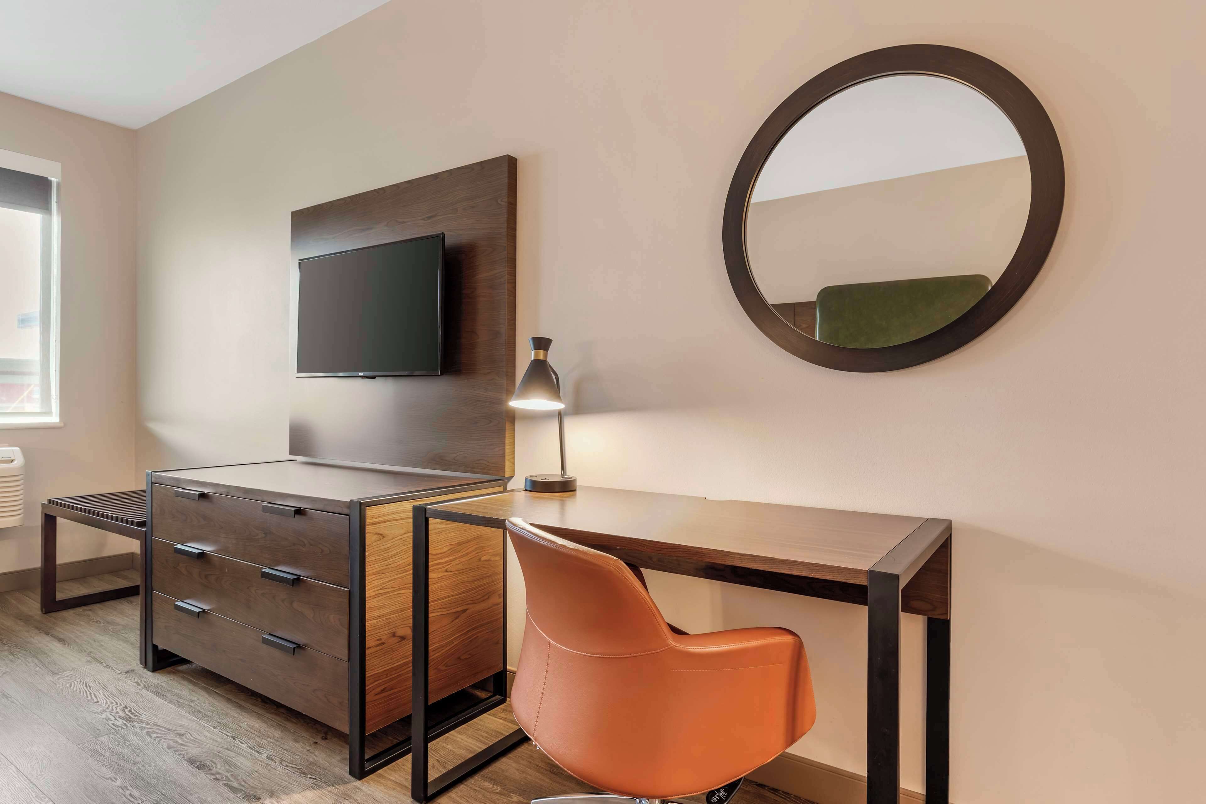 desk, laptop workspace, blackout curtains, soundproofing