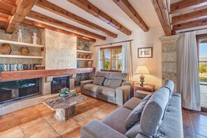 TV, fireplace, table tennis