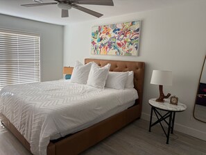 3 bedrooms, desk, iron/ironing board, travel cot
