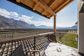 Outdoor dining - Bright Apartment "1 Weger" with Panoramic Mountain View, Wi-Fi & Balcony (Andrian)