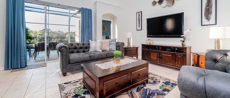 TV, DVD player, ping pong