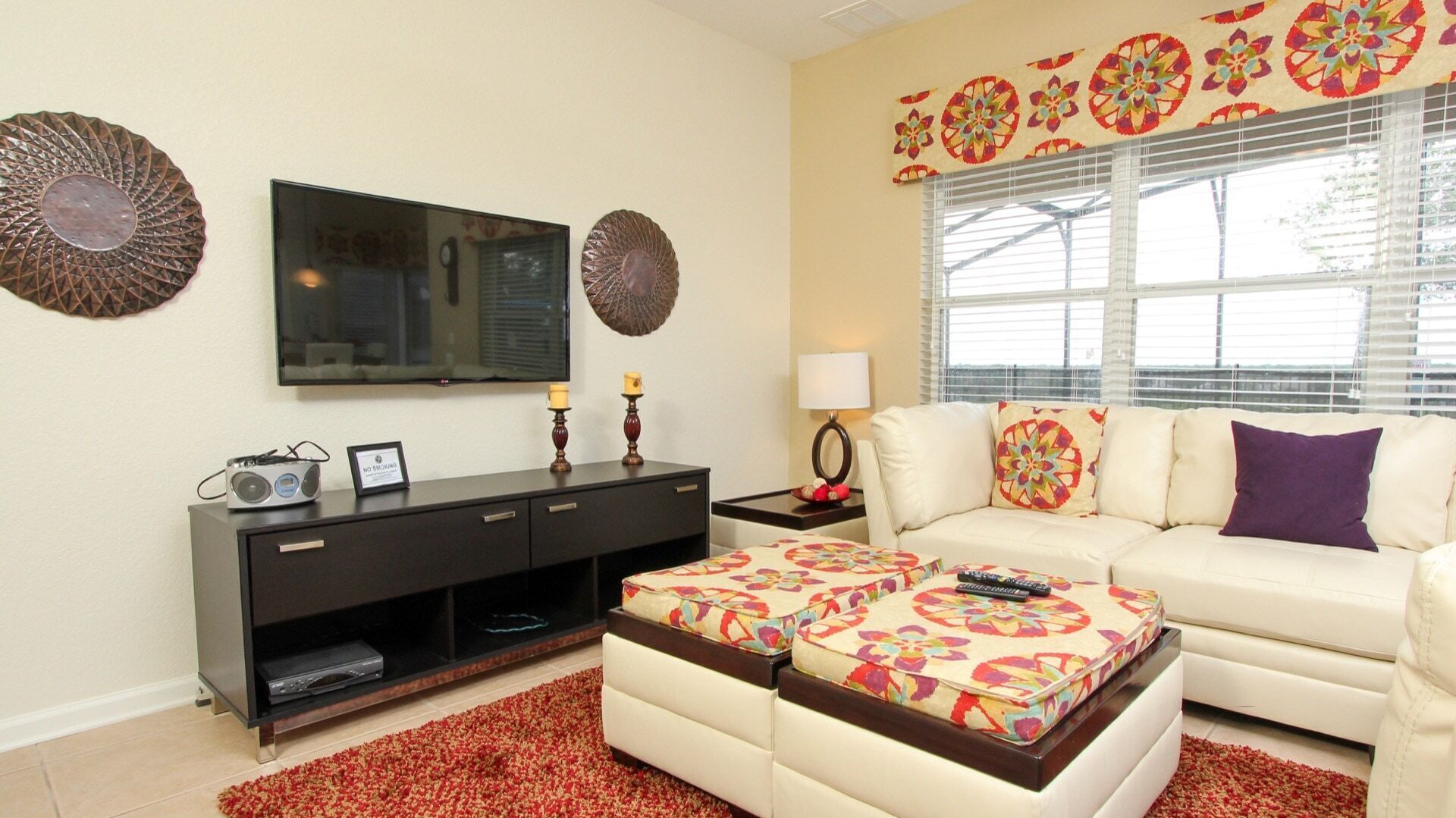 TV, DVD player, table football, ping pong