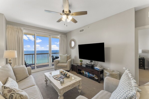 Smart TV, DVD player, books, video library