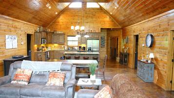 Smart TV, fireplace, video games, DVD player