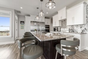 Fridge, microwave, oven, stovetop - Endless Summer-Gulf Front custom home for 20+. Pup friendly! (Navarre)