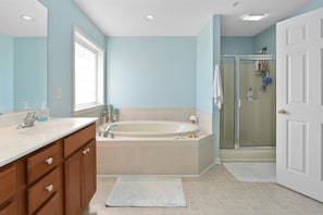 Combined shower/tub, hair dryer