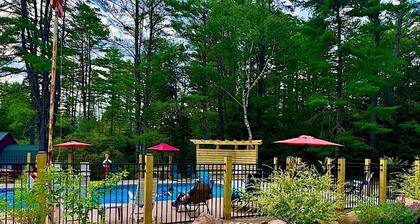 Fireside Cabin, Pool & AC, Wonderful Cozy Adirondack Cabin steps from Loon Lake.