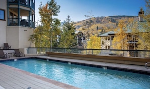Outdoor pool, a heated pool - Luxurious 2 Bedroom Beaver Creek Chalet - In The Heart of Beaver Creek Village (Beaver Creek)