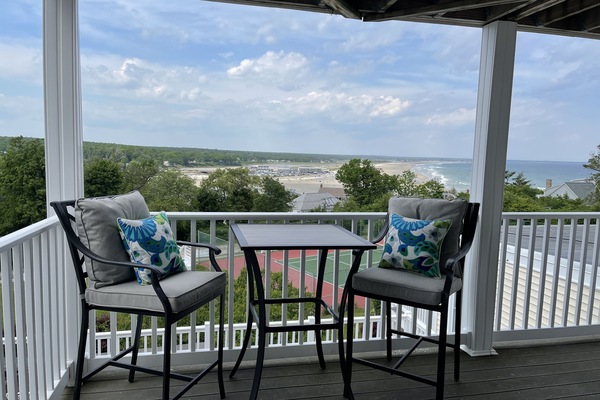 Private deck with stunning panoramic views of main beach and the coastline