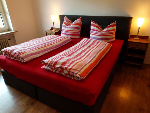 1 bedroom, travel crib, WiFi, bed sheets