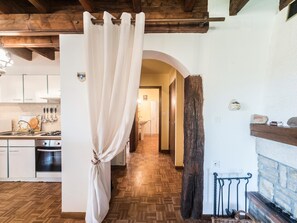 Fridge, microwave, oven, stovetop - Apartment in Darney with Meadow Views (Dombasle Devant Darney)