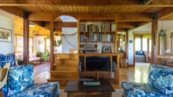 TV connectée, livres, chaîne hi-fi, espaces bureaux