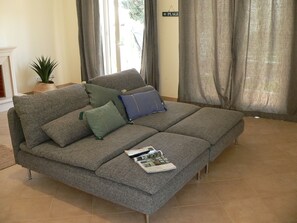 TV, DVD player, video library