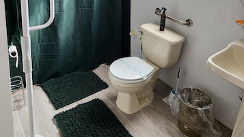 Towels, soap, shampoo, toilet paper