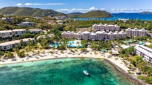 Sun-loungers, beach towels - Gorgeous Beachfront Condo at the Elysian Beach Resort Pool, Tennis and More (St Thomas)
