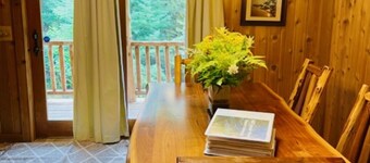 30 acres to yourself, hiking trails, sauna, jet tub, near 3 lakes, pets welcome