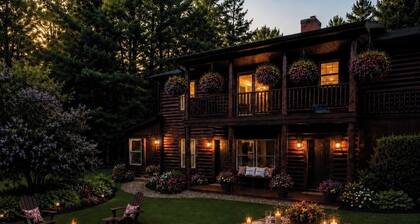 30 acres, steam sauna, hot tub, 7 beds, sleeps 10. We LOVE dogs!
