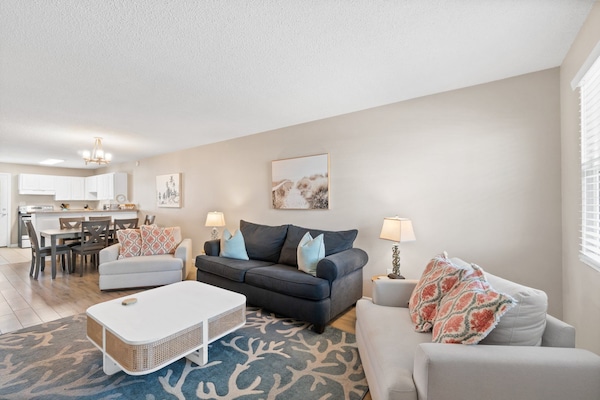 Relax in the living area with a sleeper sofa, cable smart TV for ultimate comfort and entertainment!