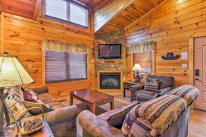 Smart-tv, eldstad och tv-spel