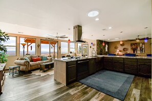 Smart TV, fireplace, DVD player, books