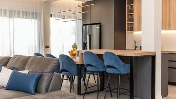 Smart TV, fireplace, video games, foosball