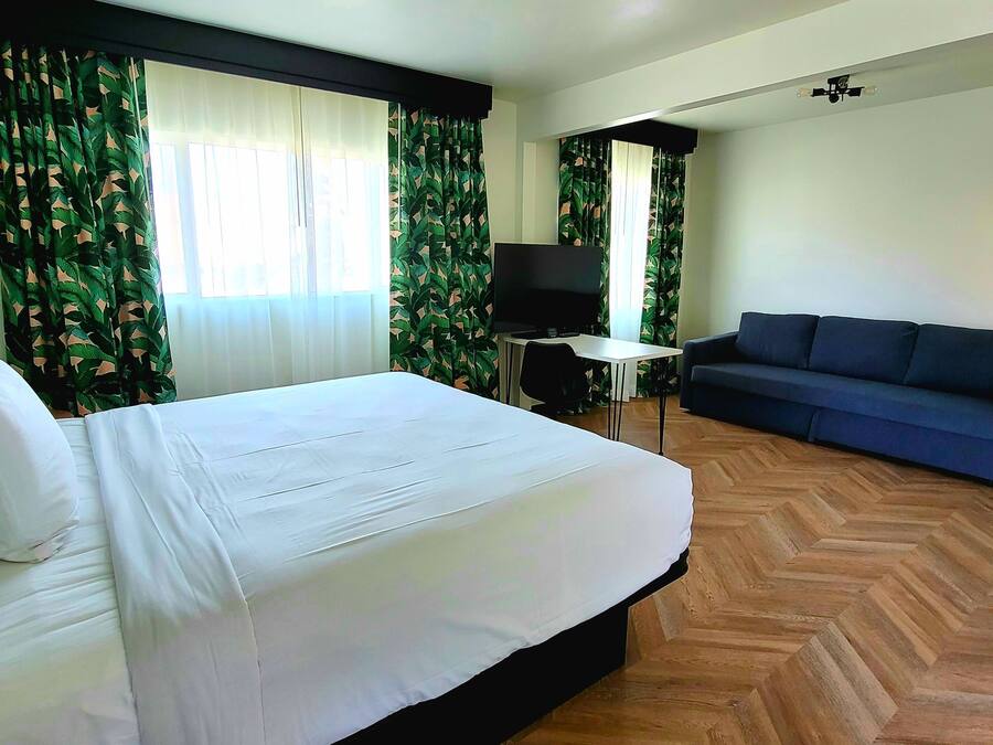 Eenpersoonskamer, 1 kingsize bed met slaapbank, niet-roken | Luxe beddengoed, gratis wifi, beddengoed