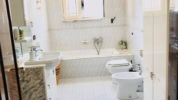 Dusche, Haartrockner, Bidet, HandtĂŒcher