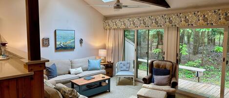 Smart TV, fireplace, DVD player