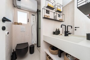 Maison, 2 grands lits | Salle de bain | Douche, séchoir à cheveux, serviettes fournies