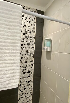 Soap, shampoo, toilet paper