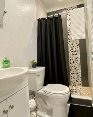 Soap, shampoo, toilet paper