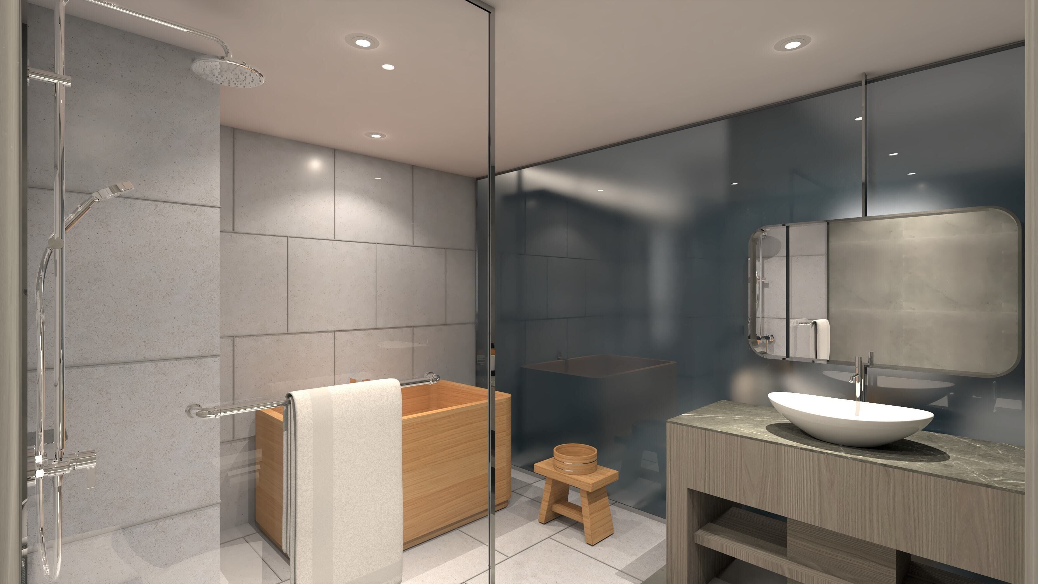 Phòng Suite (Aston) | Phòng tắm | Vòi sen phun mưa, đồ dùng nhà tắm miễn phí, máy sấy tóc 