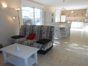 TV, DVD player, music library, offices