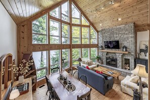 Smart TV, fireplace, video games, books