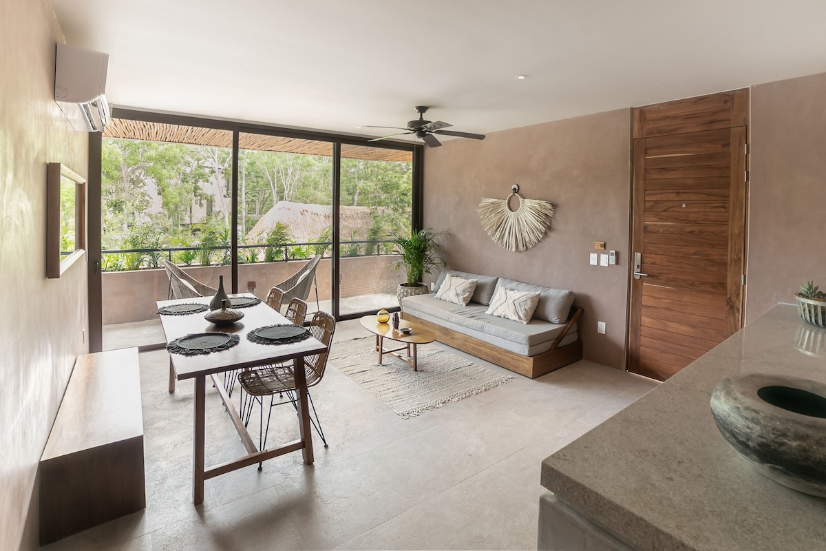 living room area and dining area of Zereno Boutique Hotel