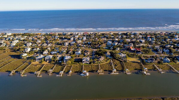 Aerial view - Beachy Isle of Palms Private Bungalow! Walk to Beach! Pet Friendly. (Isle of Palms)