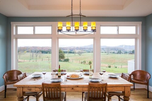 Gorgeous Blue Ridge Mountain and Rolling Farm View