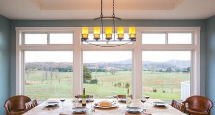 Gorgeous Blue Ridge Mountain and Rolling Farm View