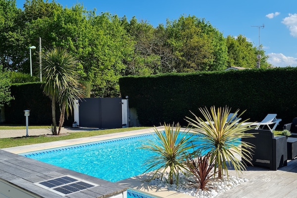 Piscine extérieure, piscine chauffée